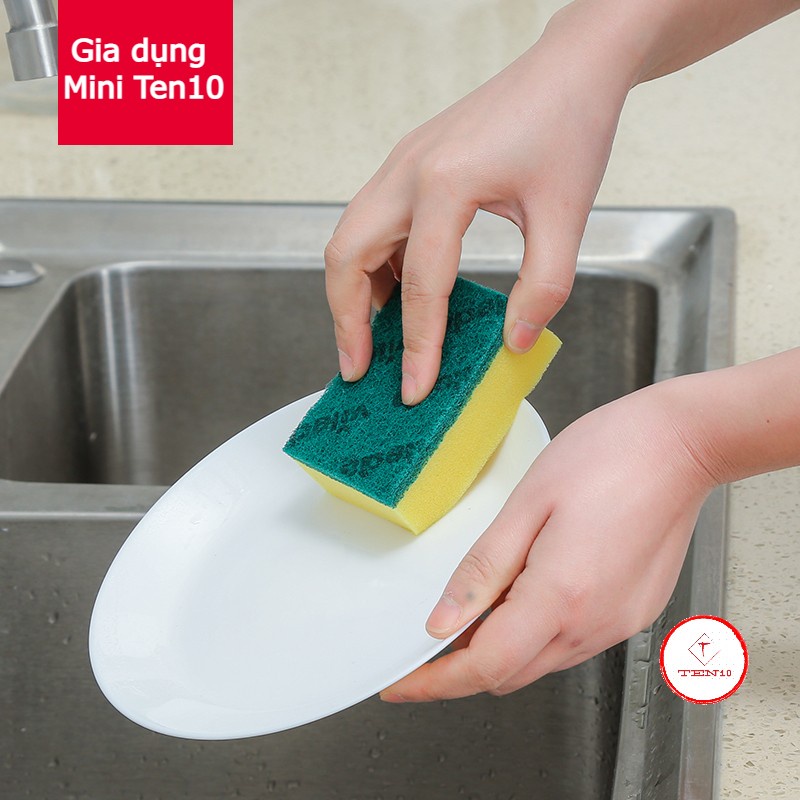 Bọt biển rữa chén bát 2 mặt mút xốp siêu hút nước, siêu mềm, tạo bọt nhiều dễ dàng đánh bay mọi vết dầu mỡ