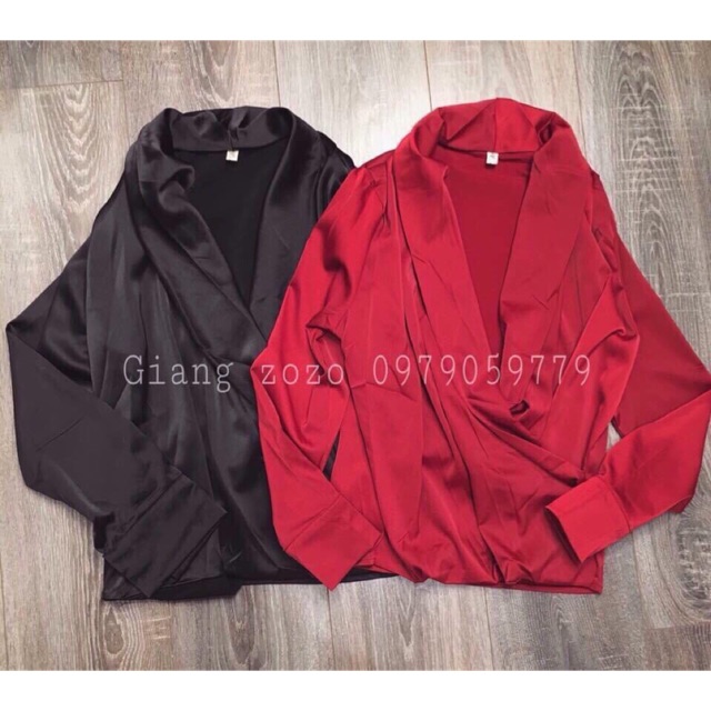Áo cổ đắp chéo sang chảnh