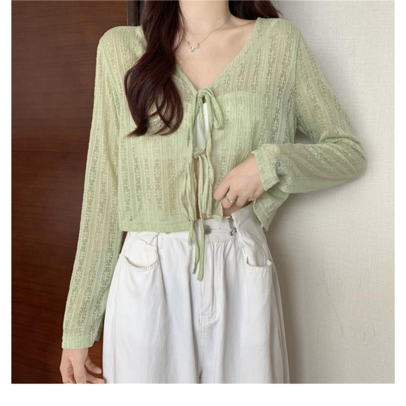 Áo Khoác cardigan Chống Nắng Tay Dài Chất Lụa Mỏng Thời Trang Mùa Hè Cho Nữ