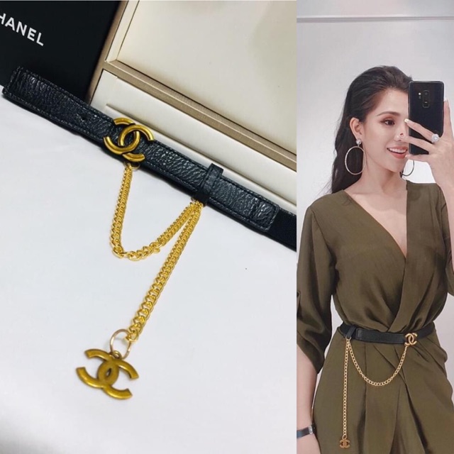 Đai xích da xịn bản 2,5cm nhỏ xinh sang chảnh