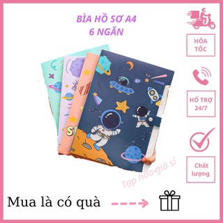 Bìa hồ sơ 6 ngăn họa tiết phi hành gia