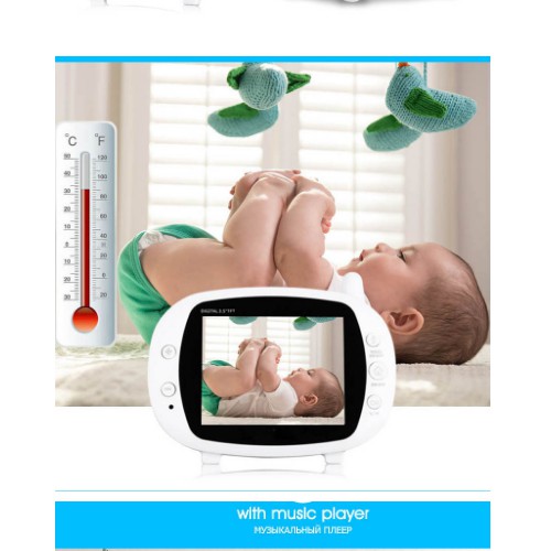 [ Phiếu MH 50K ] Máy báo khóc Baby Monitor màn hình lớn 3.5 in siêu nét, tiếng to, hồng ngoại quay ban đêm