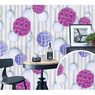 Decal 5m giấy dán tường có sẵn keo dán - hoa tú cầu xanh tím