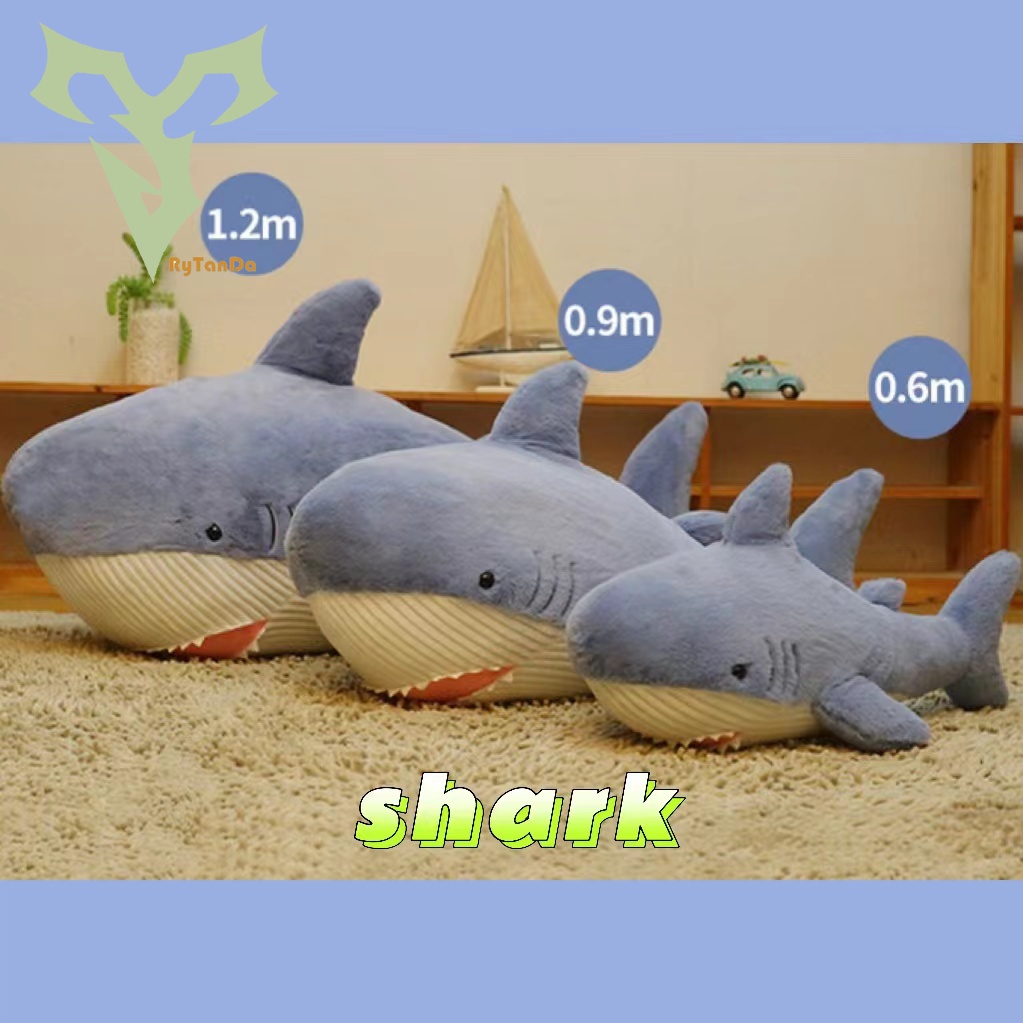 1 Gối Ôm Nhồi Bông Hình Cá Mập 3 Kích Cỡ 60cm / 90cm / 120cm