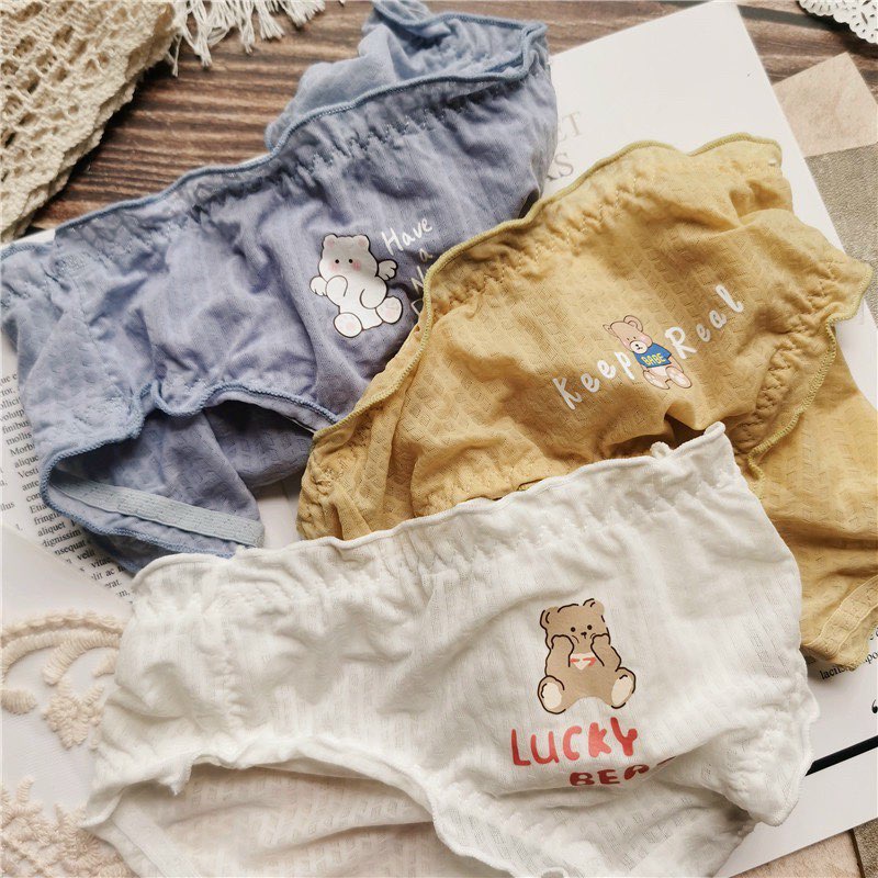 Quần lót ren họa tiết gấu dễ thương, chất liệu mềm thông thoáng siêu mát - Moon Underwear