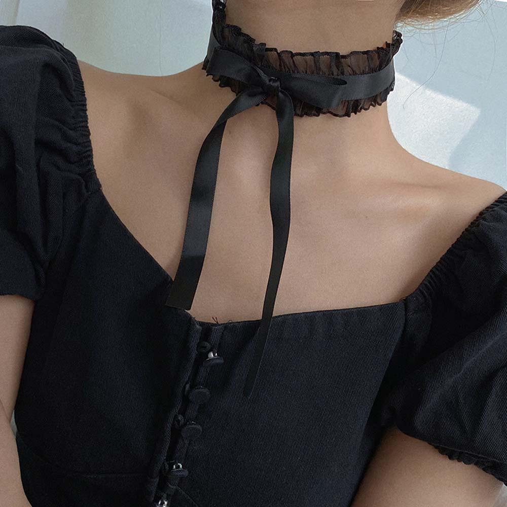 Vòng Cổ Choker Vải Lưới Phong Cách Hàn Quốc Ngọt Ngào Dành Cho Nữ