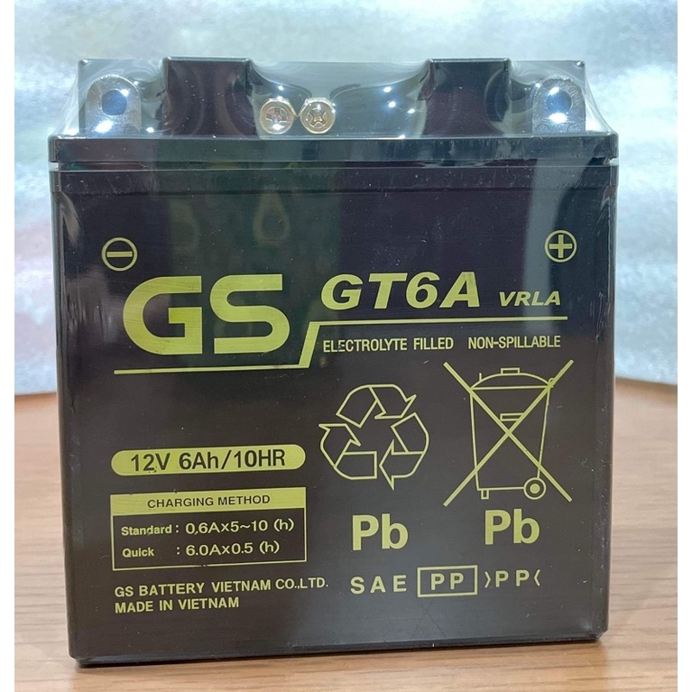 Ắc quy GS GT6A(12V-6ah) Xài cho xe Dream,Wave,Future