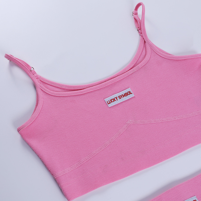 DUNEA Set Áo Thun Không Tay + Quần Short Yếm Thể Thao Thời Trang Cho Nữ