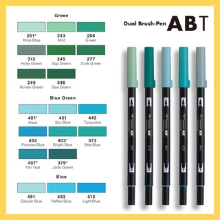 Bút 2 đầu Tombow ABT Dual Brush Pens - màu xanh