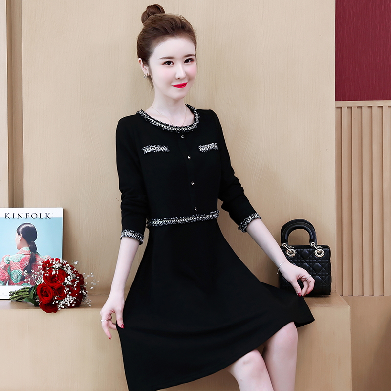 L-5XL Plus Size Women's Clothing Autumn Winter Long Sleeve Black Dress Casual Fashion Korean Midi Dresses | BigBuy360 - bigbuy360.vn