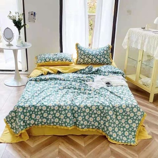 Bộ chăn hè ga gôi cotton đũi nhiệt đới