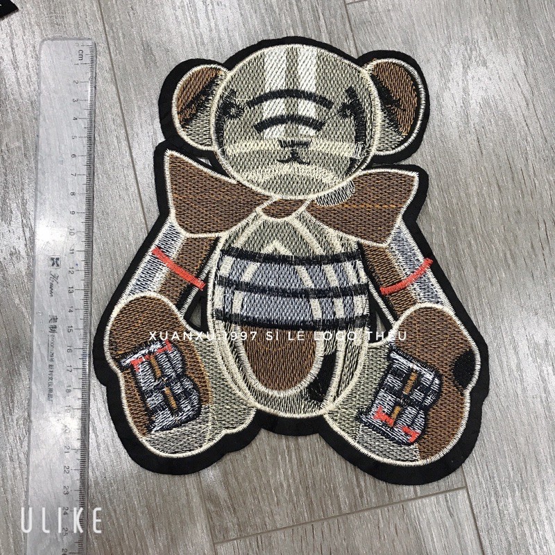Sticker , logo patch thêu gấu teddy 22cm x 20cm ủi nhiệt