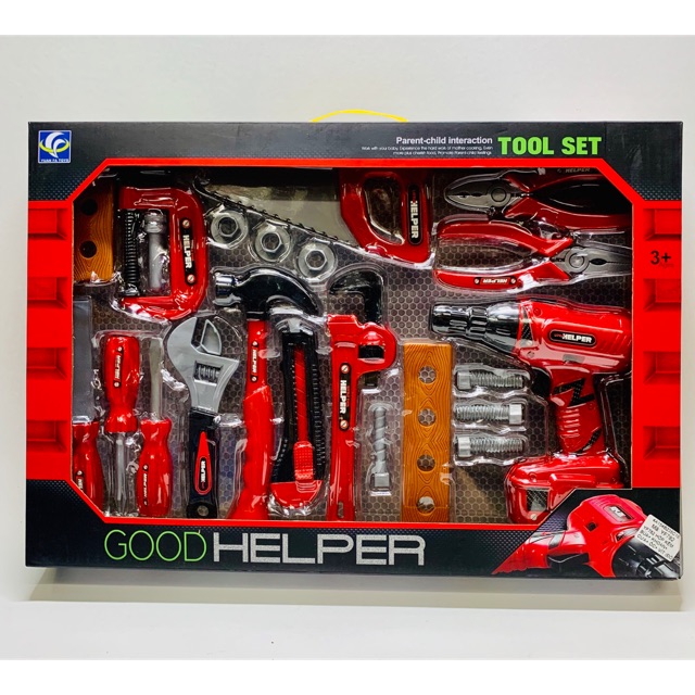 Hộp đồ chơi dụng cụ sửa chữa - máy khoan - kiềm búa sử dụng pin 782