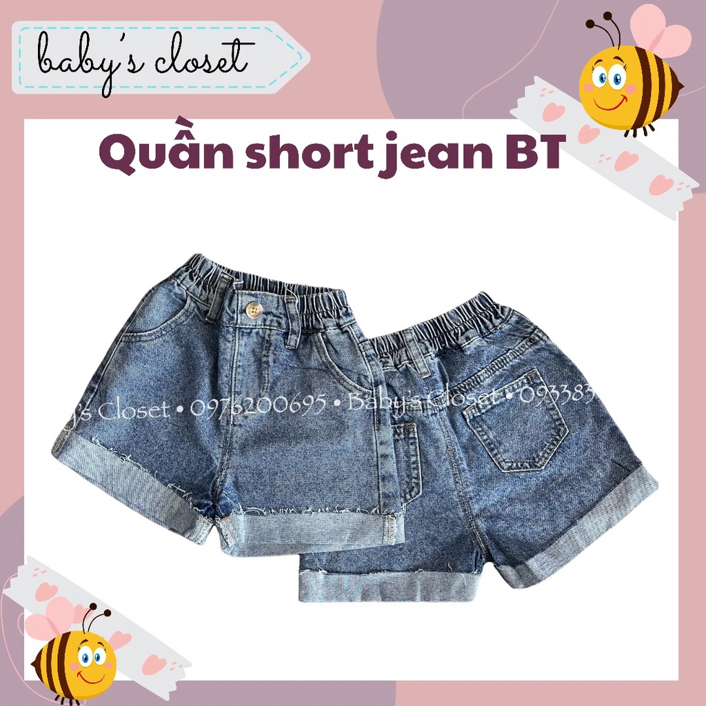 Quần short jean bé trai lật lai dễ thương BABY'S CLOSET - Quần jean đùi ngắn cho bé trai từ 9-26kg năng động, cá tính.