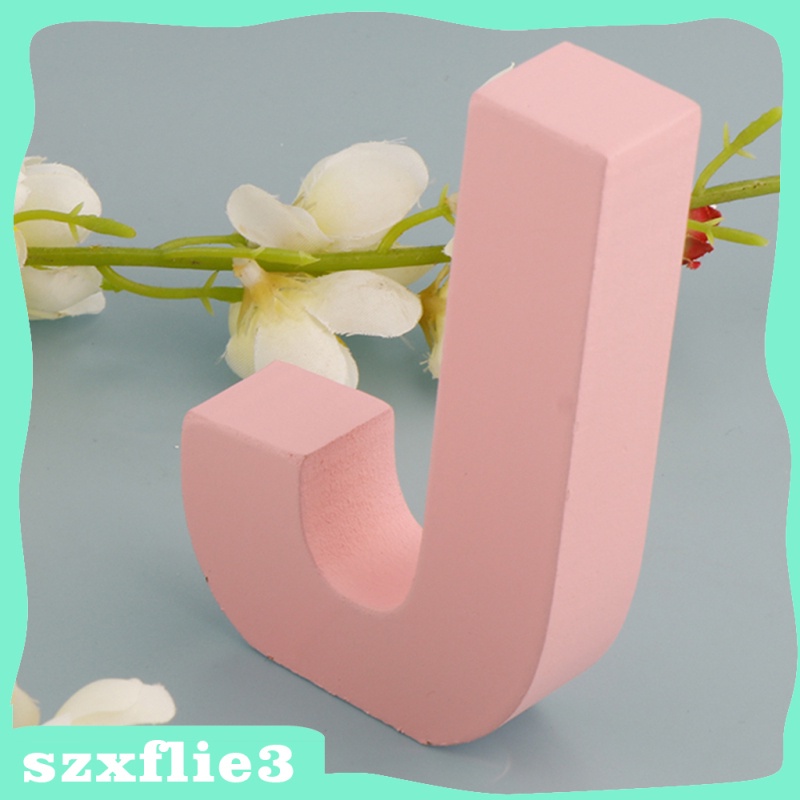 Bộ 26 Chữ Cái Bằng Gỗ Màu Hồng Treo Tường Trang Trí Szxflie3
