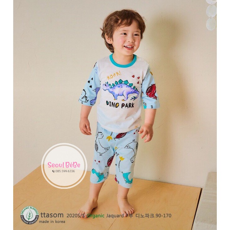 [SALE XẢ] Bộ cotton giấy bé trai Ttasom cộc/lửng nội địa Hàn