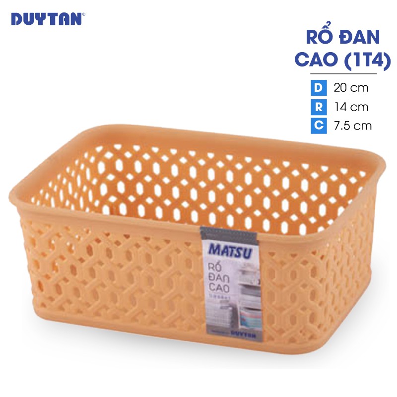 Combo 5 Rổ đan cao Nhựa Duy Tân Matsu 1T4 - Kích thước 20 x 14 x 7.5 cm