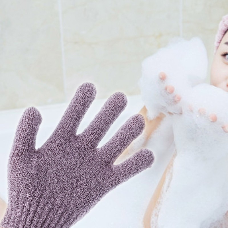 Shower Bath Gloves Exfoliating Loofah Body Scrubber Wash Skin Spa