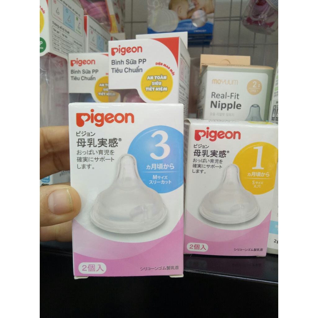 Sỉ đồ sơ sinh cho bé hộp 2 núm M pigeon nội địa (11 núm LL+1 núm)