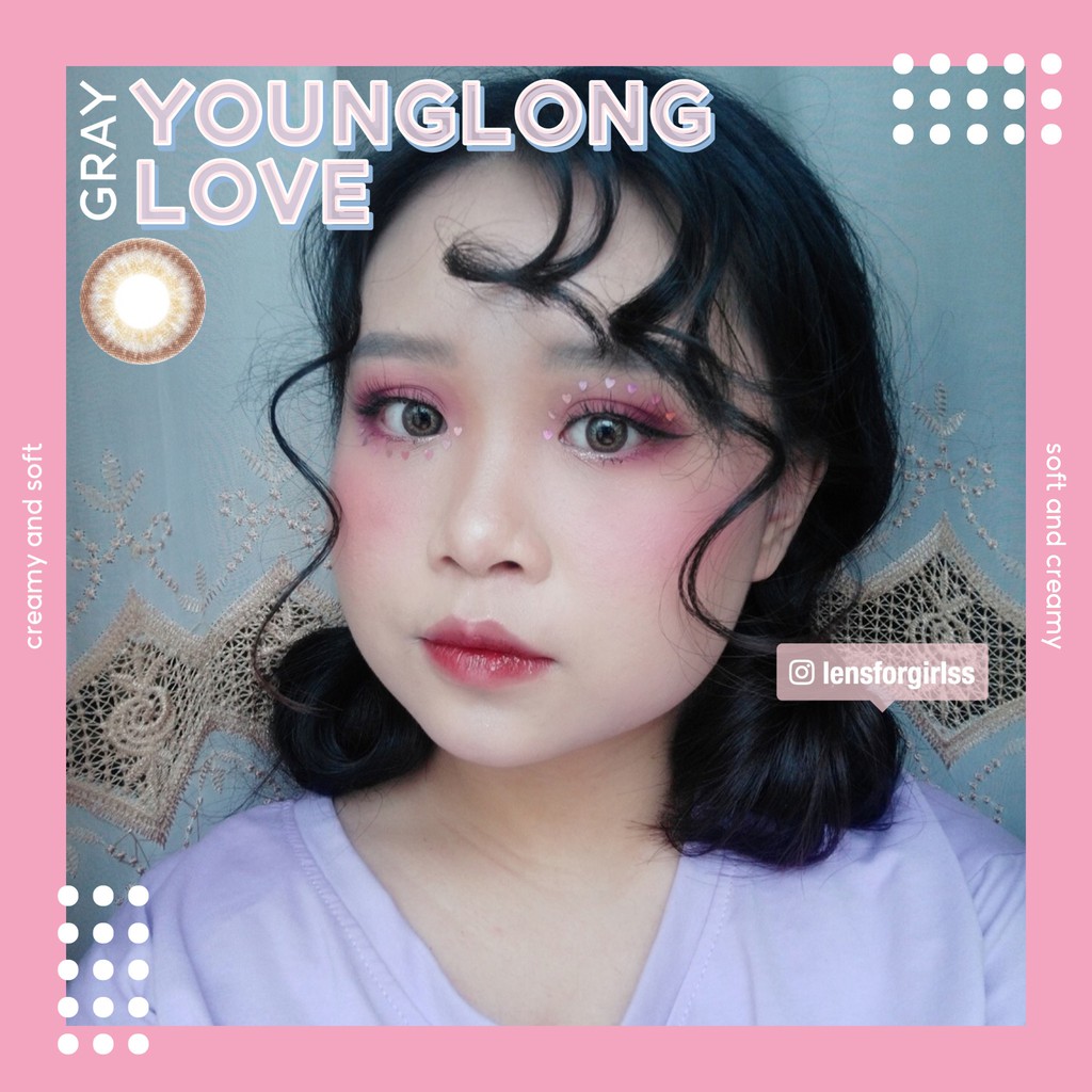 Kính áp tròng xám tím Young long love gray chính hãng Lensme | Hạn sử dụng 3-6 tháng