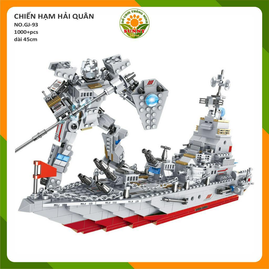Đồ chơi lắp ghép mô hình 3D Tàu chiến hải quân - Hai biến thể  - Kích thước: 32-45cm - 540-1000pcs - Bé Trai - Sunny