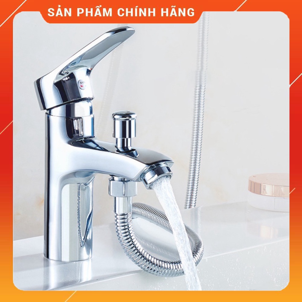Vòi rửa mặt lavabo kiêm sen tắm nóng lạnh cao cấp SNL45 tặng đôi dây cấp nước inox