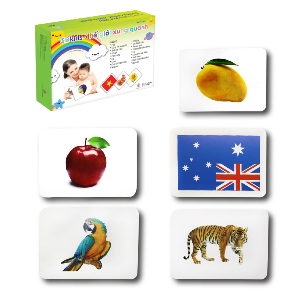 Flashcard glenn doman chuyên sâu thẻ thế giới xung quanh, thẻ chữ, thẻ toán Shop Bố Su