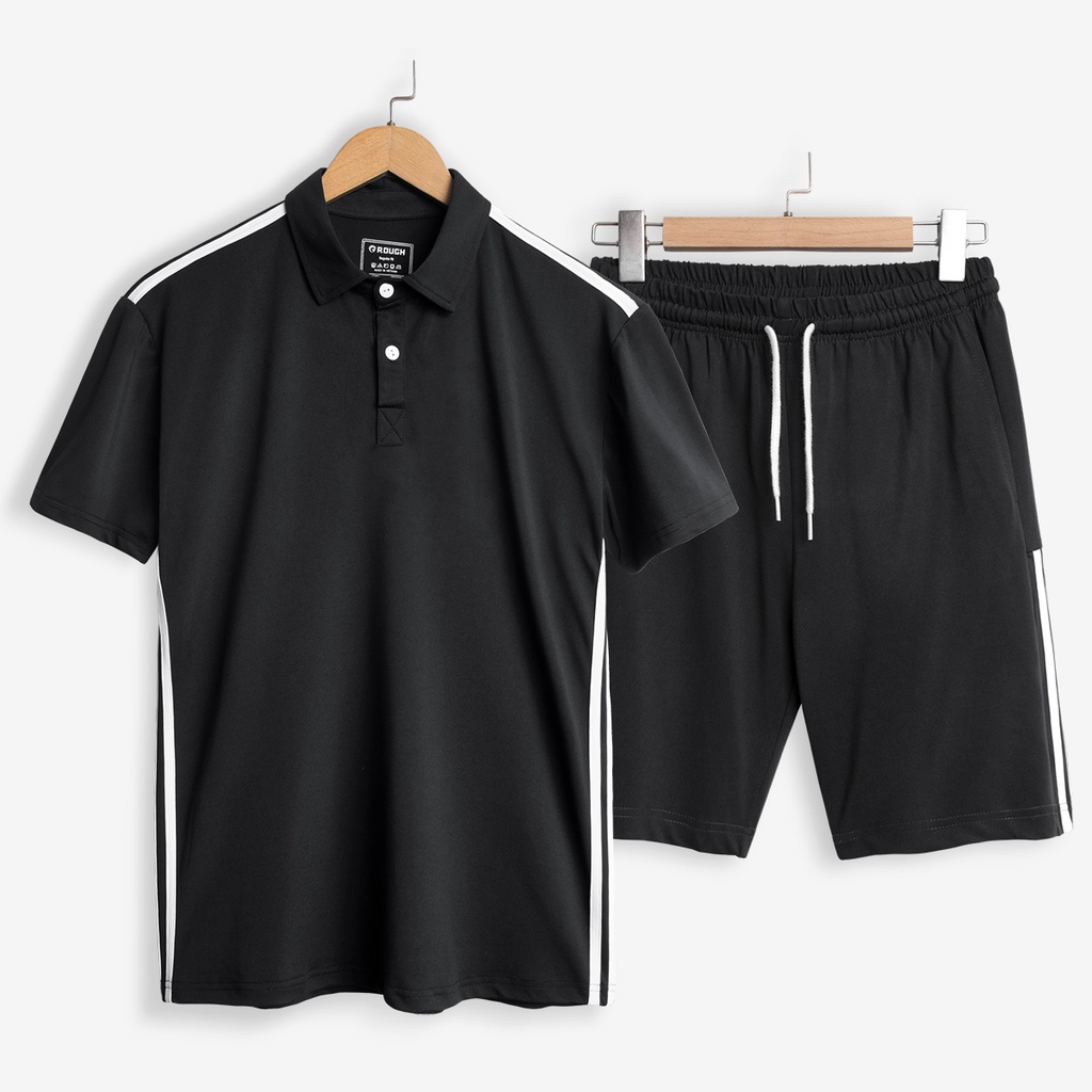 Bộ Thể Thao Nam Polo Cổ Bẻ Cotton Spandex Co Giãn Form Trẻ Trung - ROUGH