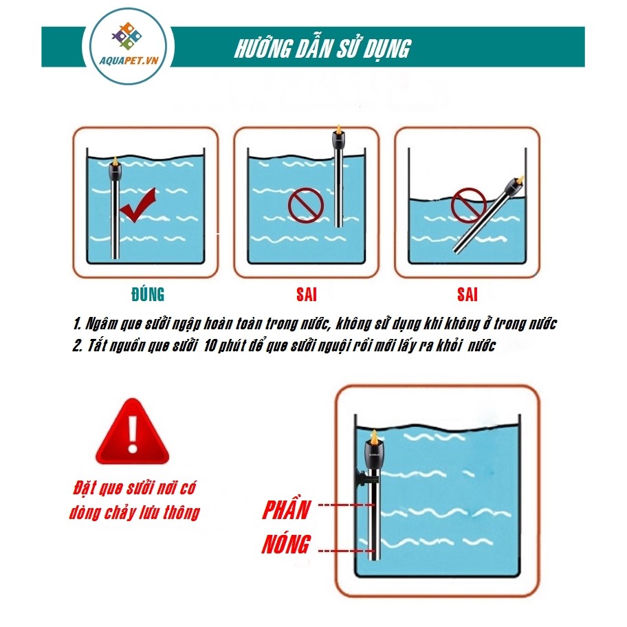 Sưởi hồ cá an toàn Heater Periha (50w-100w-200w-300w-500w)