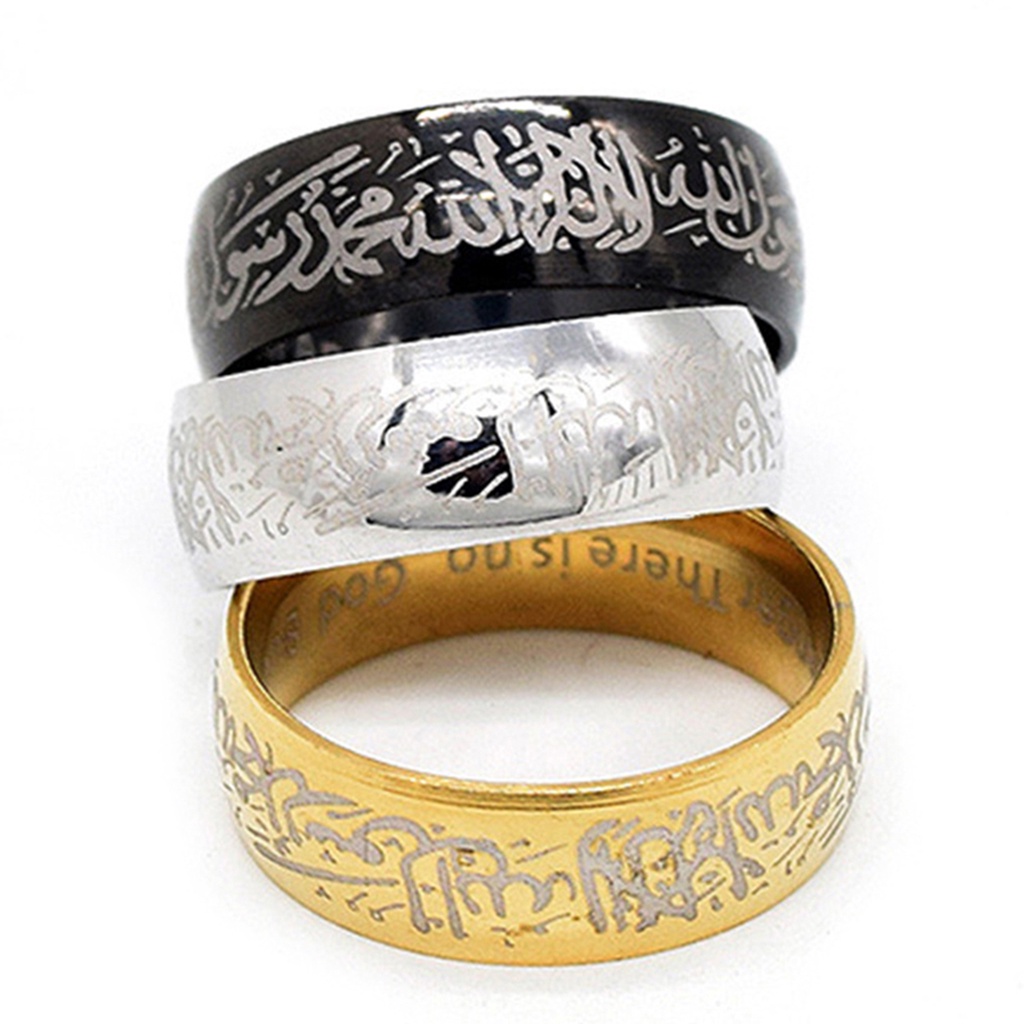 Nhẫn đeo tay thép titan tròn viền chữ độc đáo cá tính dành cho cặp đôi