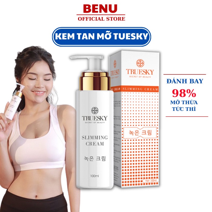 Kem Tan Mỡ Bụng Truesky CHÍNH HÃNG Chiết Xuất Quế Gừng Giúp Giảm Mỡ Bụng Chân Tay Đùi 200ml - BENU