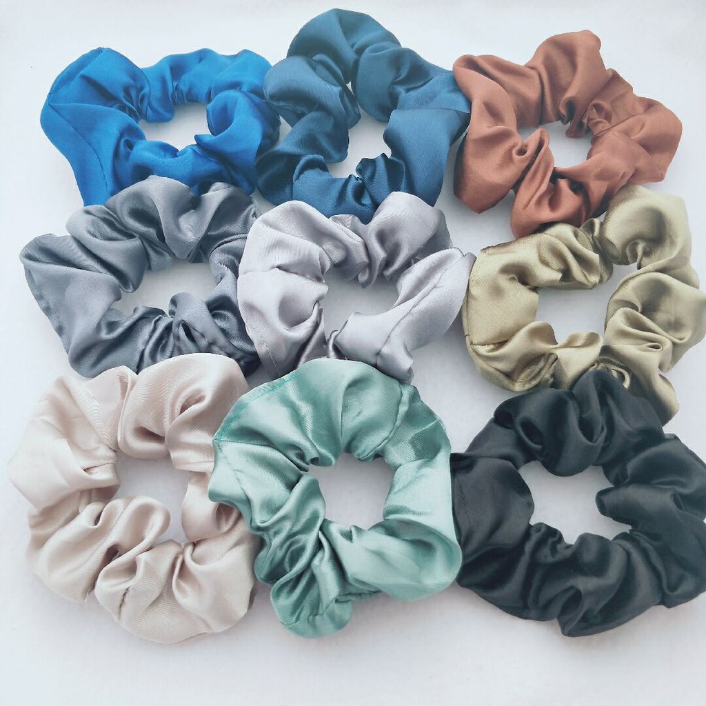 cột tóc vải scrunchies buộc tóc vải trơn bóng loại đẹp bán sỉ