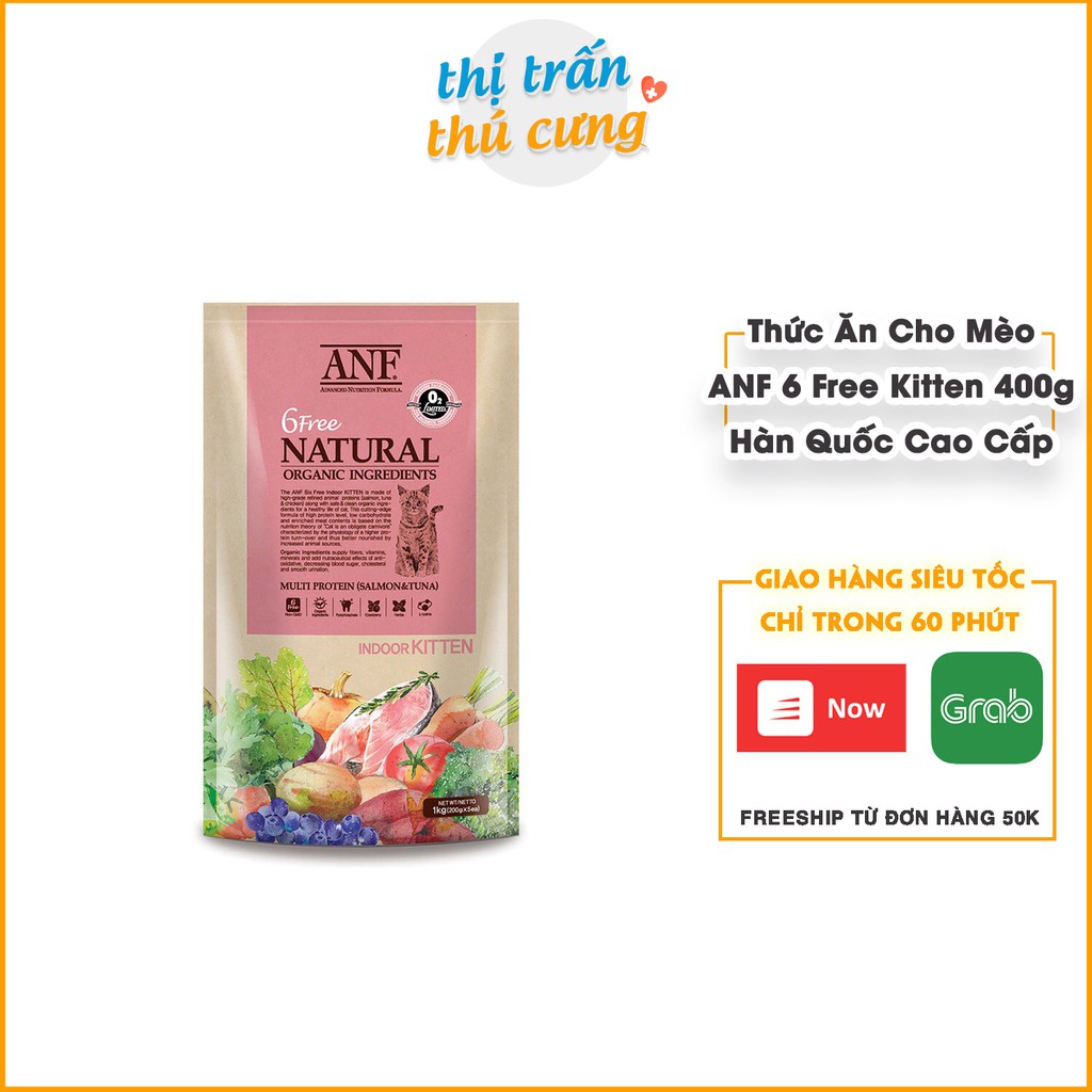 Thức ăn hạt hữu cơ cho mèo ANF 6 Free Kitten Indoor 400g | Nhập Khẩu Hàn Quốc Thị Trấn Thú Cưng