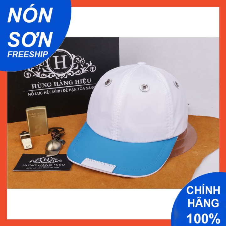 Mũ Lưỡi Trai Nón Sơn Trắng Xanh Dương Vải Dù Chính Hãng Hàng Chuẩn Tem 7 Màu Thời Trang Cao Cấp Mới 2021