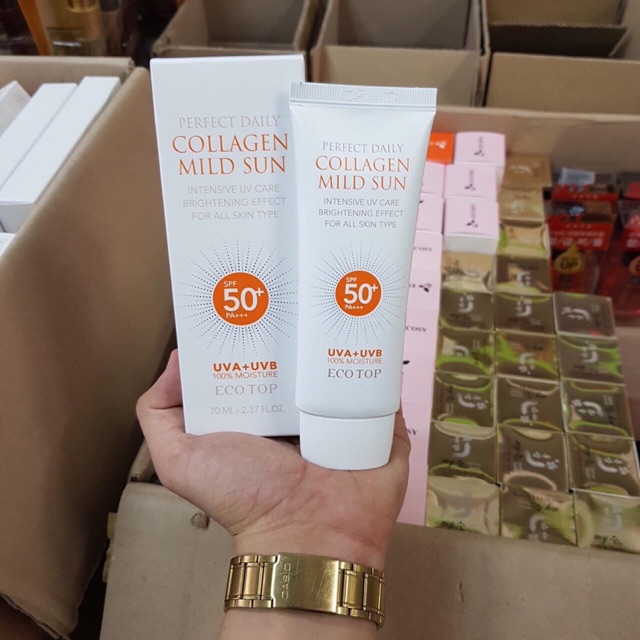 KEM CHỐNG NẮNG ECOTOP PERFECT DAILY COLLAGEN MILD SUN SPF50+/PA+++ 70ML