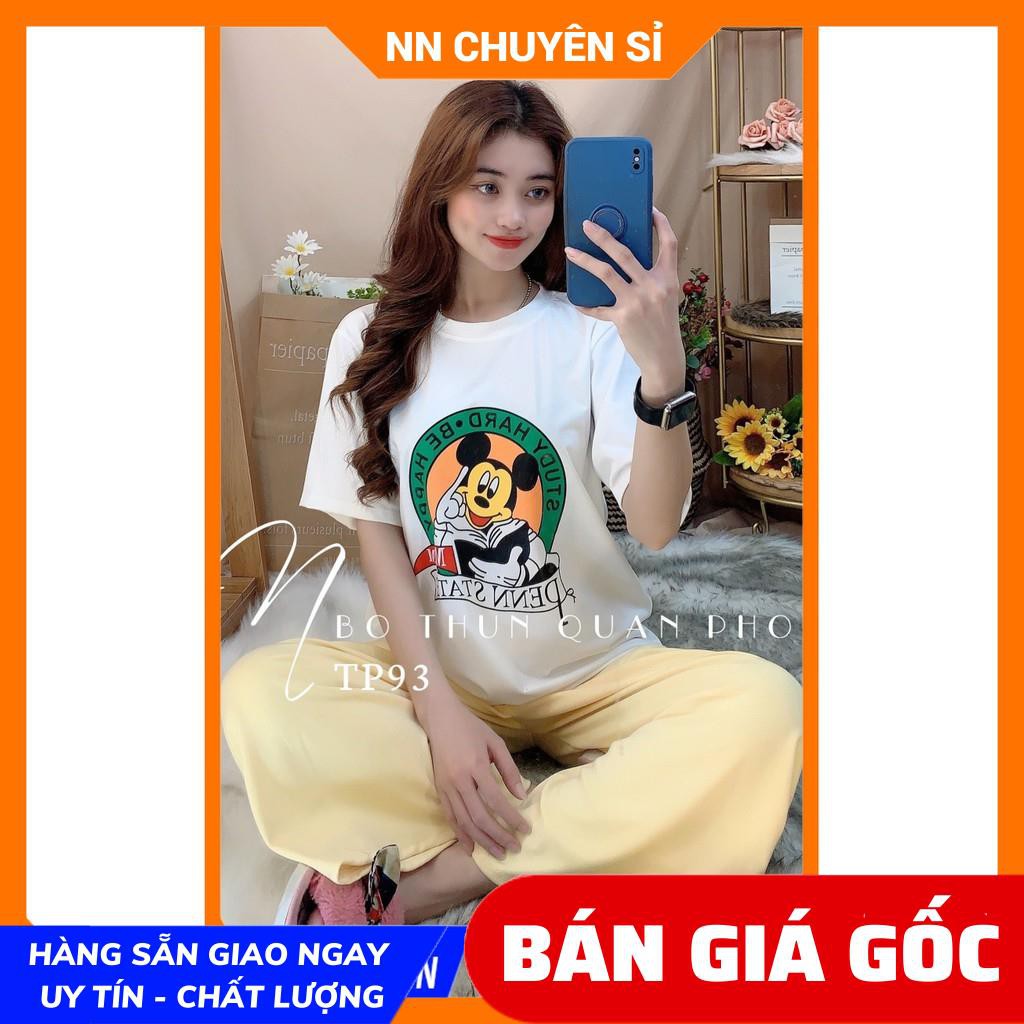 ĐỒ BỘ THUN HOẠT HÌNH QUẦN CARO TP93 TP82 ⚡️ ẢNH THẬT ⚡️ ĐỒ BỘ NỮ ⚡ ĐỒ BỘ THUN DÀI HOẠT HÌNH⚡