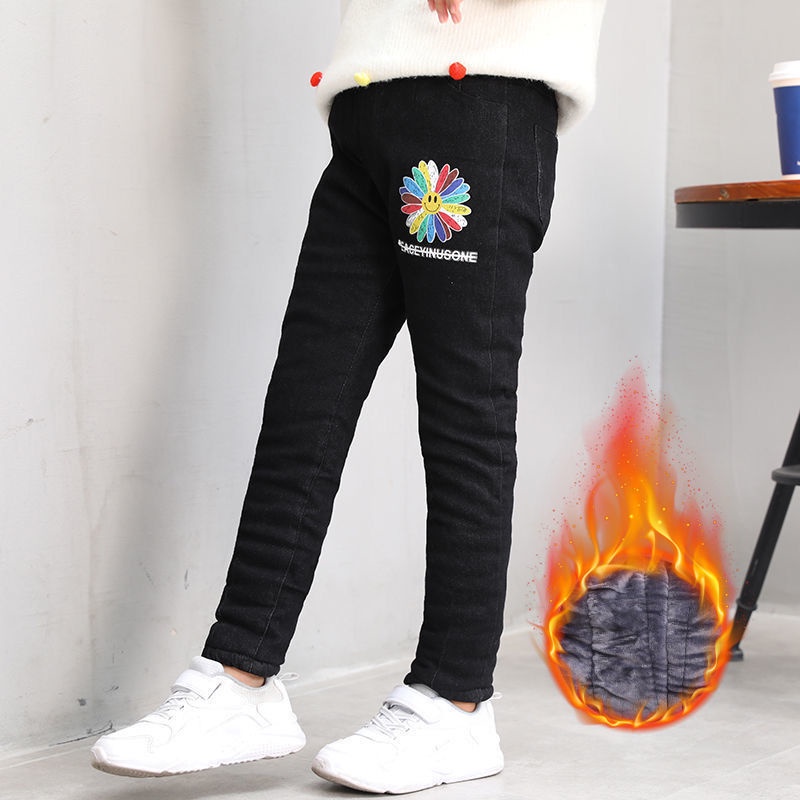 Quần jean dài lót lông cho bé gái    ☑️ Quần áo size đại cho bé gái 9 tuổi ☑️ Thời trang bé gái 30kg, 35kg