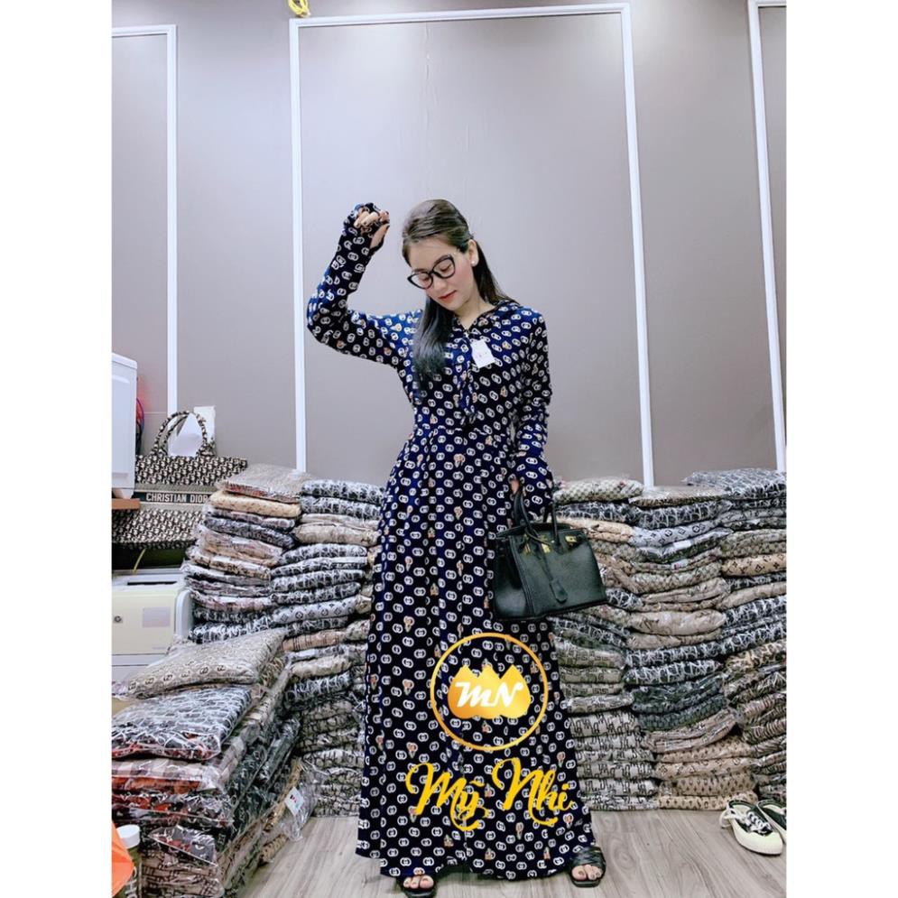 Áo chống nắng nữ toàn thân lanh nhung Nhật 3 lớp họa tiết hình dài kín chân - ao chong nang nu 3 lop