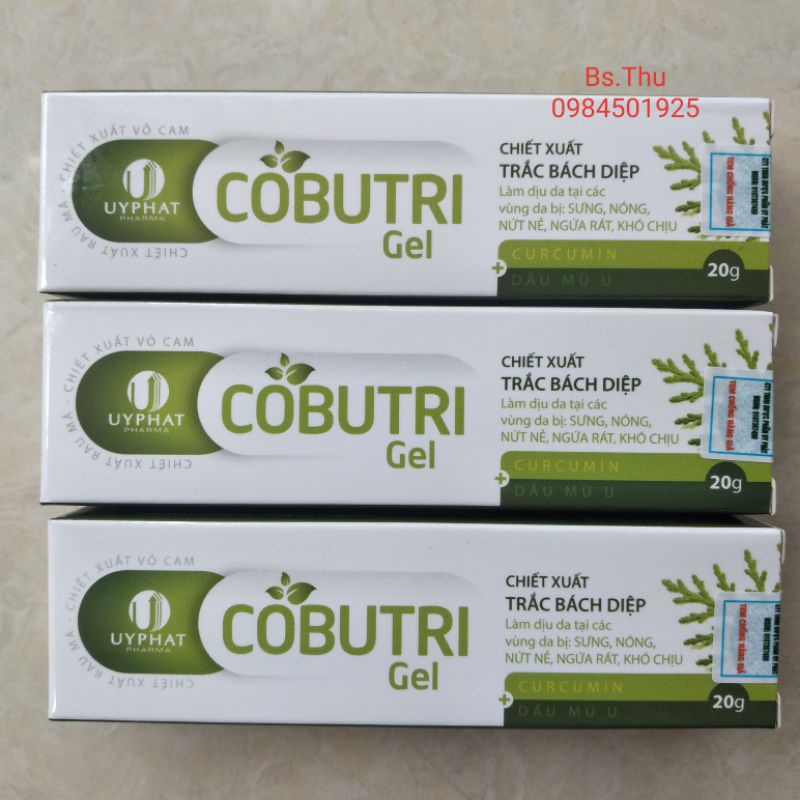 COBUTRI GEL 20g kèm đầu thụt bôi trĩ giúp làm mát và săn se da,