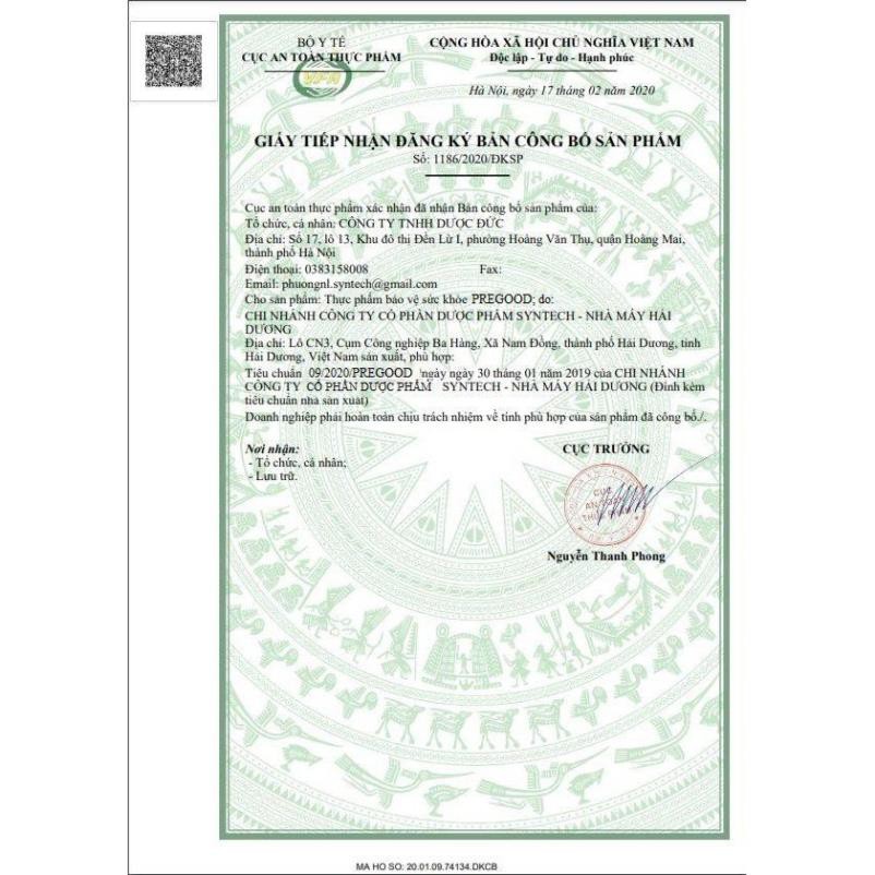 Viên uống bổ bầu Pregood hộp 30 viên Hàng Chính Hãng Công Ty | Thế Giới Skin Care