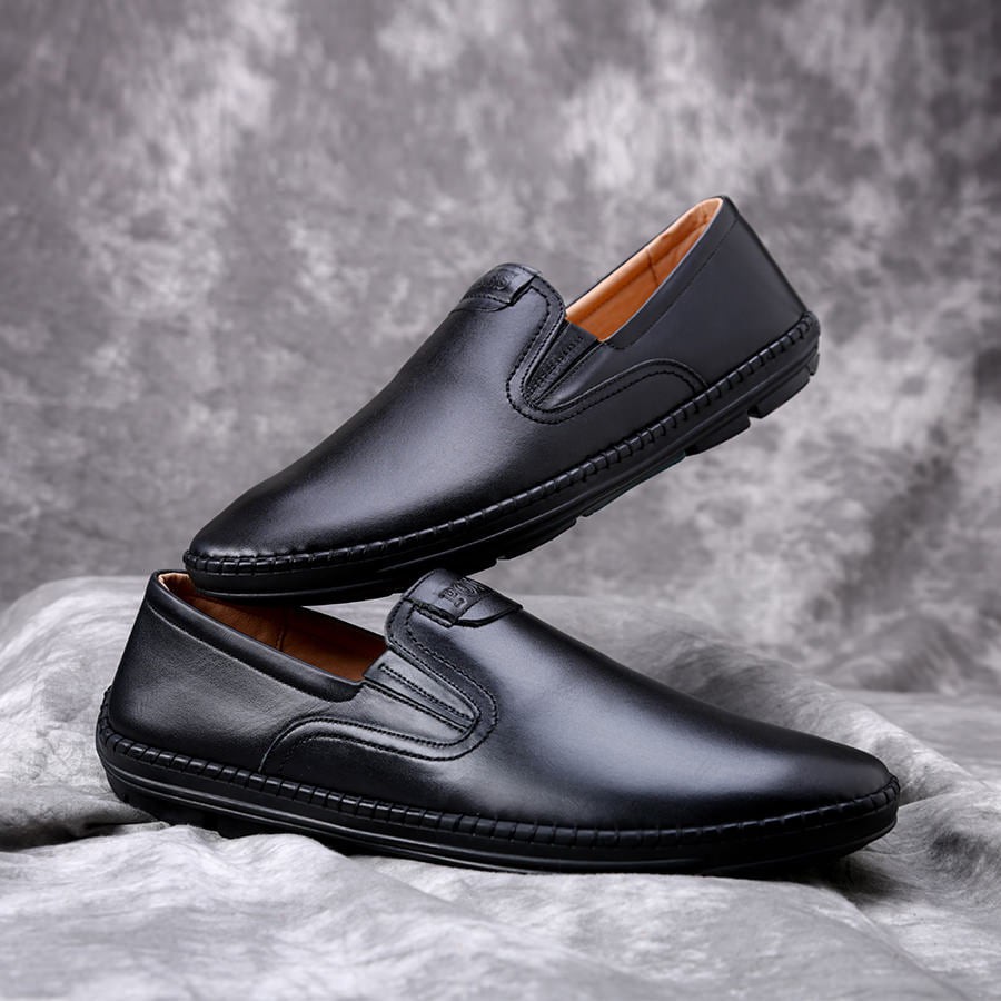 Giày lười nam da bò thật ISHOESVN IS413
