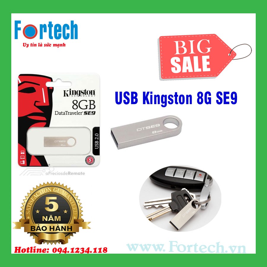 USB Kingston 8GB DTSE9 vỏ nhôm