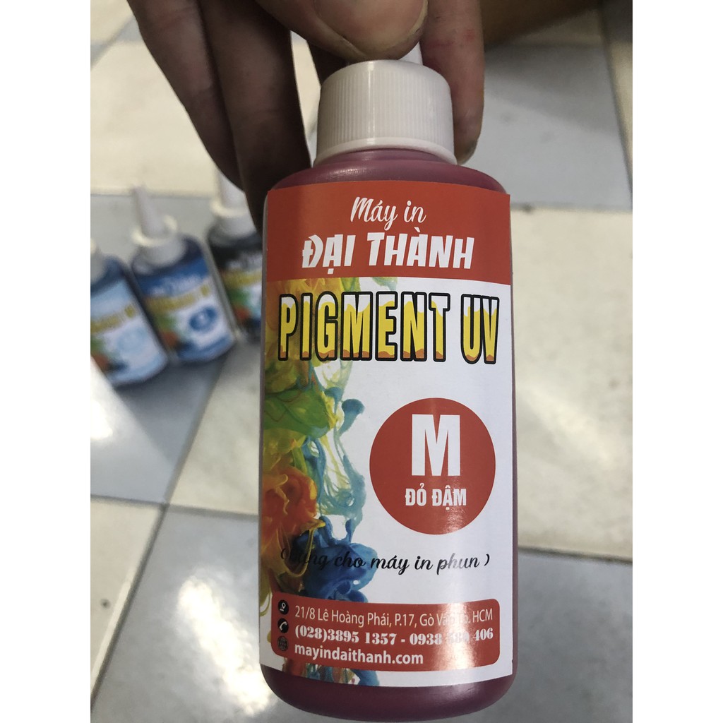 Mực Pigment UV in giấy Couche/ Decal đế vàng _ 100ml dùng cho máy Epson