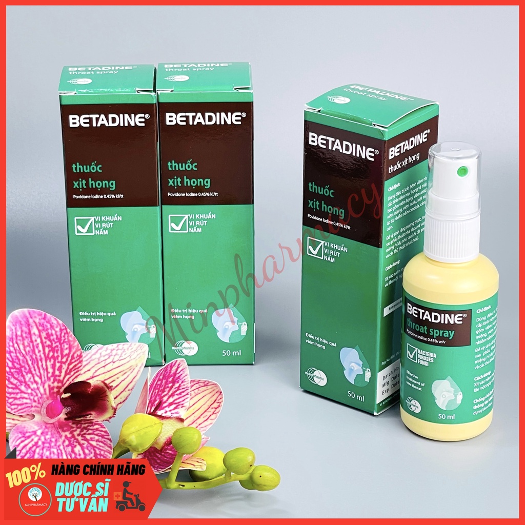 Dung dịch xịt họng BETADINE Throat Spray 50ml - Minpharmacy