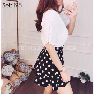 Set áo phối quần giả váy