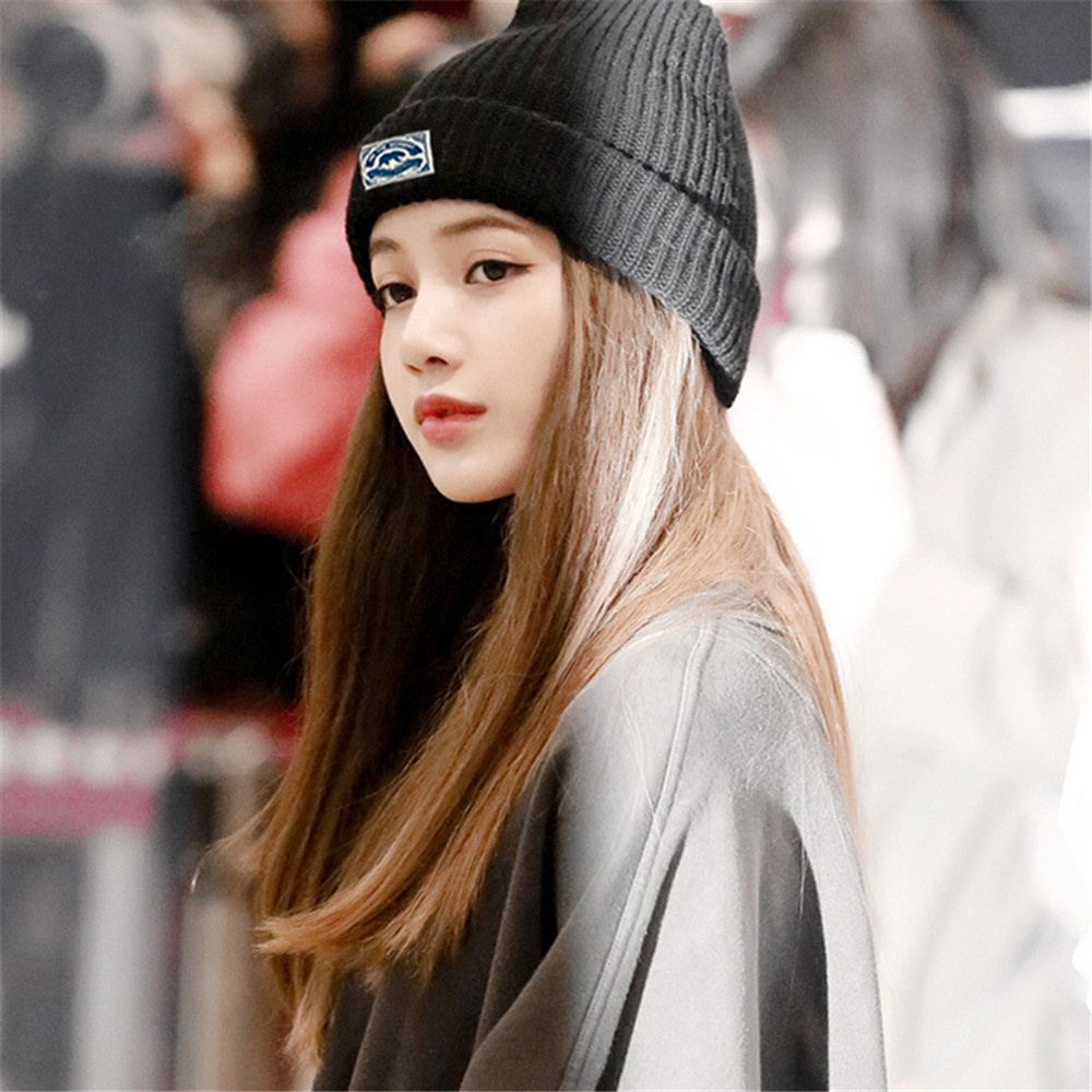Nón len dệt kim giữ ấm phong cách Hàn Quốc thời trang thu đông