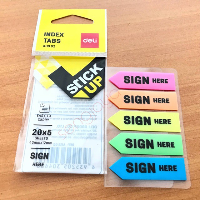 Miếng dán trình ký Sign here Deli A11302