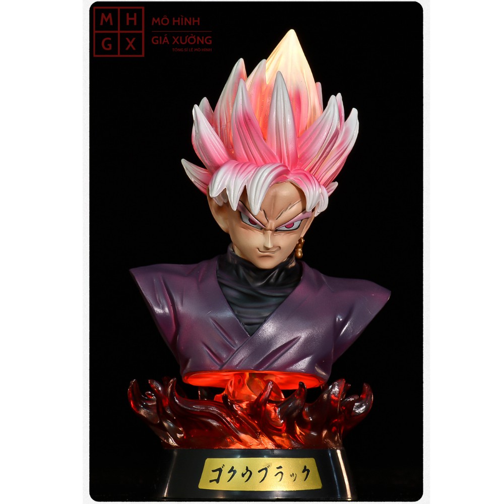 Mô hình Dragon Ball SonGoku Black Pink Tượng Bán Thân + có led cao 18cm , figure 7 viên ngọc rồng sogoku giá xưởng