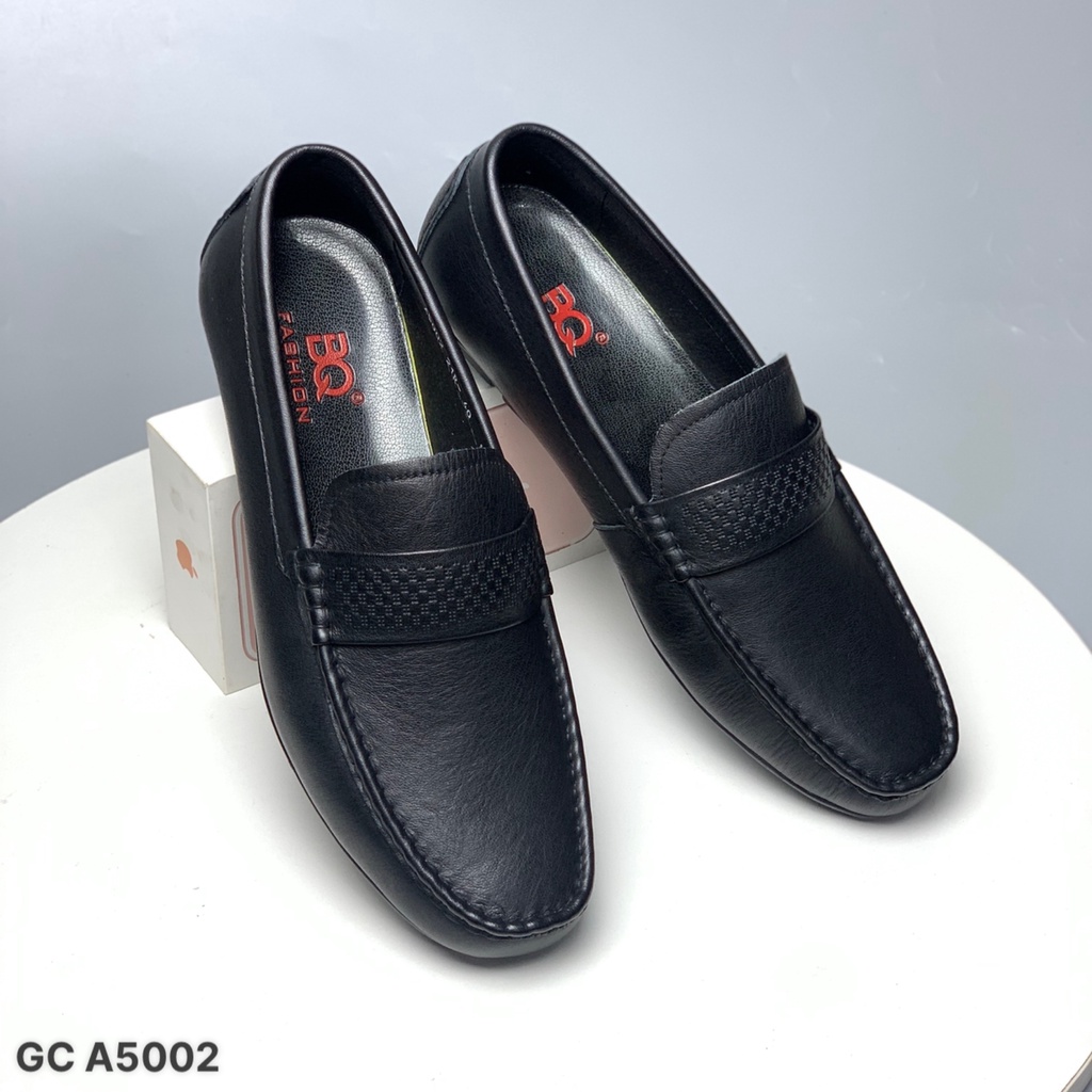 Giày mọi nam BQ ❤️FREESHIP❤️ Giày nam dáng lười trơn đơn giản da bò đế đúc cao su GCA5002