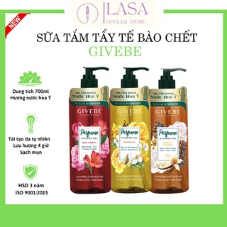 Sữa tắm tẩy tế bào chết GIVEBE 700ML, Sữa tắm tái tạo làn da từ gốc thiên nhiên, Sạch mụn, Hương nước hoa Ý
